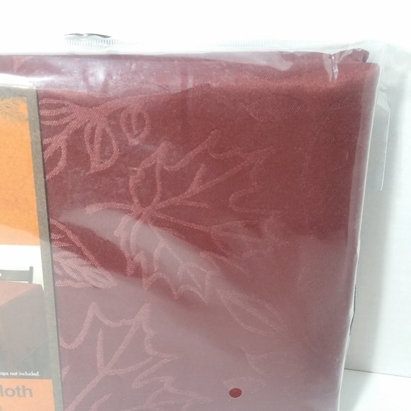 Fabric Table Cloth 70" Circle Fall Burgundy Leaf - Picture 2 of 8